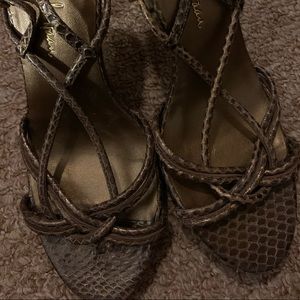 Cole Haan Gold Snake pattern heels!